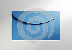 Blue envelope on white background
