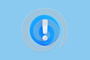 Blue Exclamation Mark Icon on Background