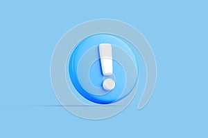 Blue Exclamation Mark Icon on Background