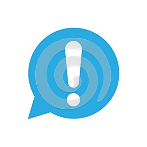 Blue exclamation mark icon. Hazard warning symbol