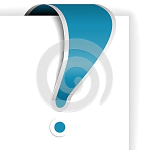 Blue exclamation mark with white border