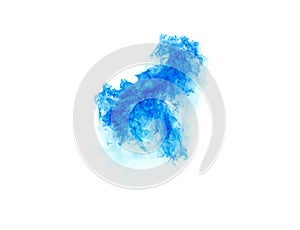 Blue explosion isolated on white background