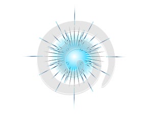 Blue explosion on white background vector illustration