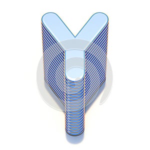 Blue extruded font Letter Y 3D