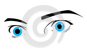 Blue eye icon vector illustration