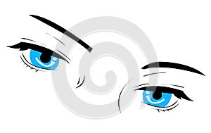 Blue eye icon vector illustration art