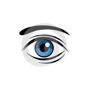 Blue eye icon. Vector illustration