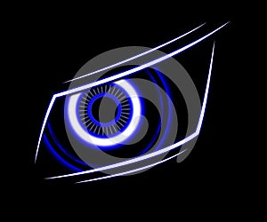 Blue eye technology abstract background