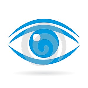 Blue eye vector icon