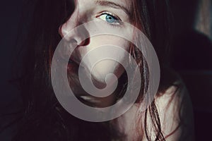 Blue-eyed woman