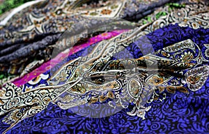 Blue fabric background