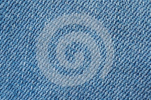 Blue fabric pattern texture background. top view of jeans cloth