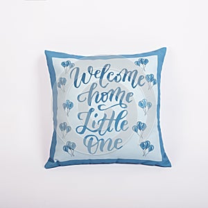 Blue Fabric Pillow for Kids on White Background