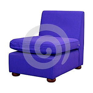 Blue Fabric Sofa Furniture Isolated on White