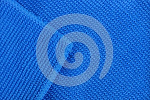 Blue fabric texture from a piece of microfiber cloth