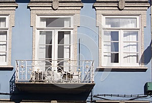 Blue facade Guimaraes Portugal