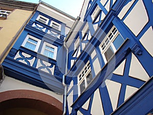 Blue Fachwerk house