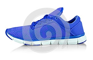 blue fashions women sneakers isolated on white