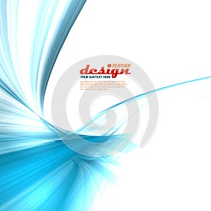 Blue feather design concept