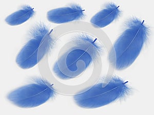 Blue feathers pattern