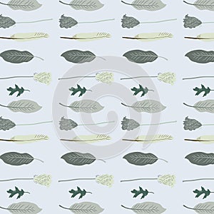 Blue feathers seamless pattern