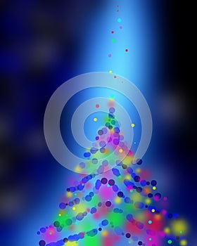 Blue Festive Christmas elegant abstract background colorful bokeh