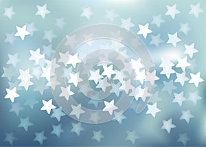 Blue festive lights in star shape, vector