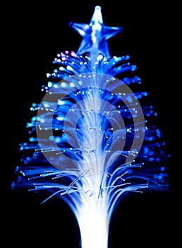 Blue fiber optic Christmas tree.