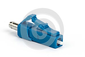 Blue fiber optic LC connector