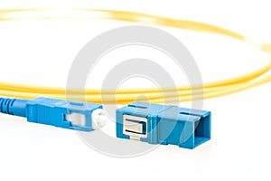 Blue fiber optic SC connector