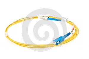 Blue fiber optic SC connector patchcord