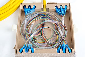 Blue fiber optic SC connectors