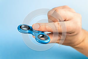 Blue fidget spinner