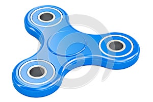 Blue Fidget Spinner, 3D rendering