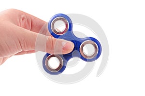 Blue fidget spinner toy
