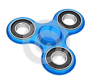Blue Fidget Spinner Toy Isolated