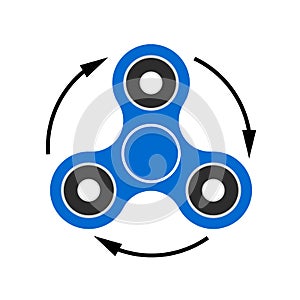 Blue fidget spinner vector illustration