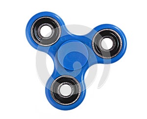 Blue Fidget Spinner on white background