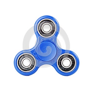 Blue Fidget Spinner on white background