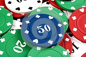 Blue Fifty Gambling Chip