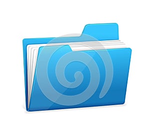 Blue file folder with documents photo