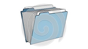 Blue File Folder with Documents