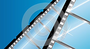 Blue filmstrip photographic background