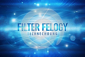 Blue Filter Technology Background Abstract Pattern with Empty Space