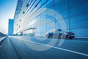 Blue Filter Technology Background with Empty Fields for Text