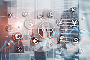 Blue Financial Forex Background. Trading trading stocks bonds.