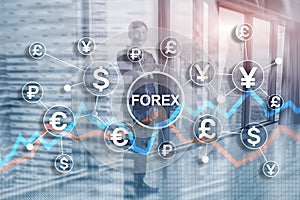 Blue Financial Forex Background. Trading trading stocks bonds.