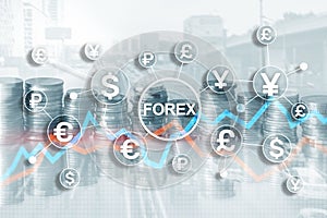 Blue Financial Forex Background. Trading trading stocks bonds