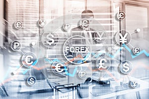 Blue Financial Forex Background. Trading trading stocks bonds