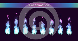 Blue fire animation sprites